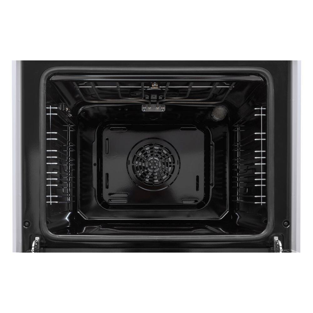 24" White Glass Top Freestanding Electric Range with Convection Oven