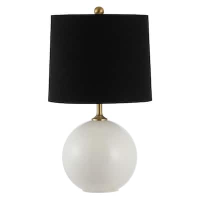 Relta 24 in. White Table Lamp with Black Shade
