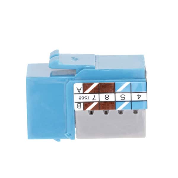 Commercial Electric Category 5e Jack - Blue 5025-BL - The Home Depot