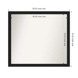 Midnight Black Narrow 39.25 in. x 35.25 in. Custom Non-Beveled Wood FramedBathroom Vanity Wall Mirror