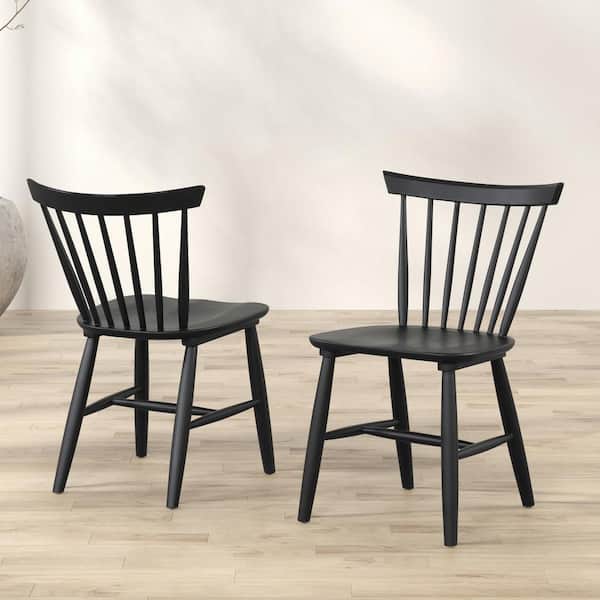 Everoa Black Wood Windsor Chair (Set of 2)