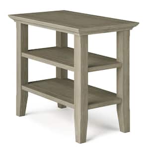 Acadian Solid Wood 14 in. Wide Rectangle Transitional Narrow Side Table in Distressed Grey