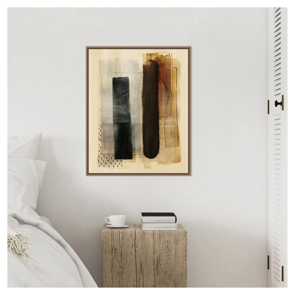 Burnt Toast I Abstract Canvas Print with Bronze Floater Frame