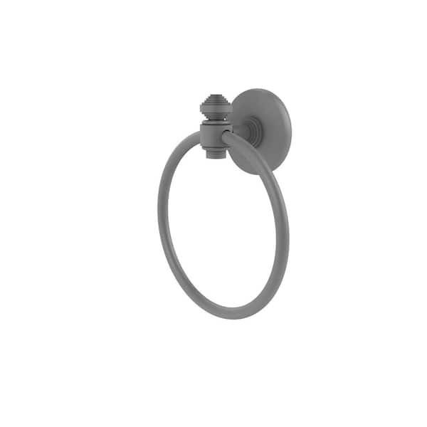 Allied Brass South Beach Collection Wall Mounted Towel Ring in Matte Gray