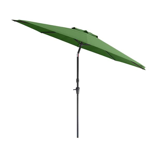 CorLiving 10 ft. Aluminum Wind Resistant Market Tilting Patio Umbrella in Green