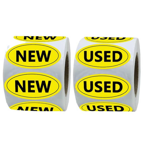 Unbranded Yellow Oval Inventory Control Stickers for Retail, Thrift, Garage Sales 1 x 2 in. 500 Pieces New and Used Labels