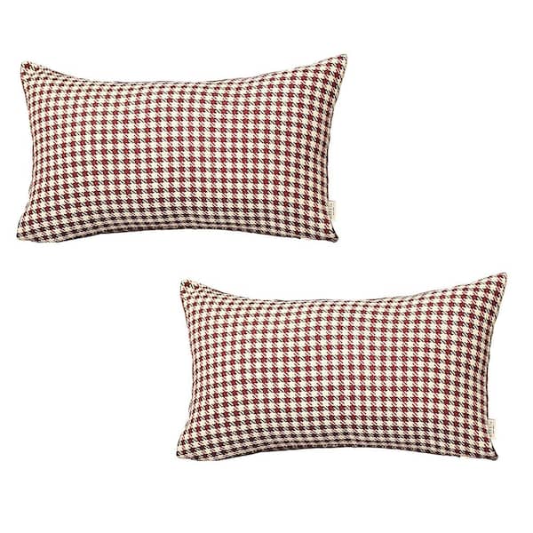 Set Of 2 Red Houndstooth Pillow Covers Set Of 2 Red Houndstooth Pillow Covers