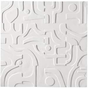 Wood White Intricately Carved Geometric Unframed Abstract Wall Art 32 in. x 32.20 in.