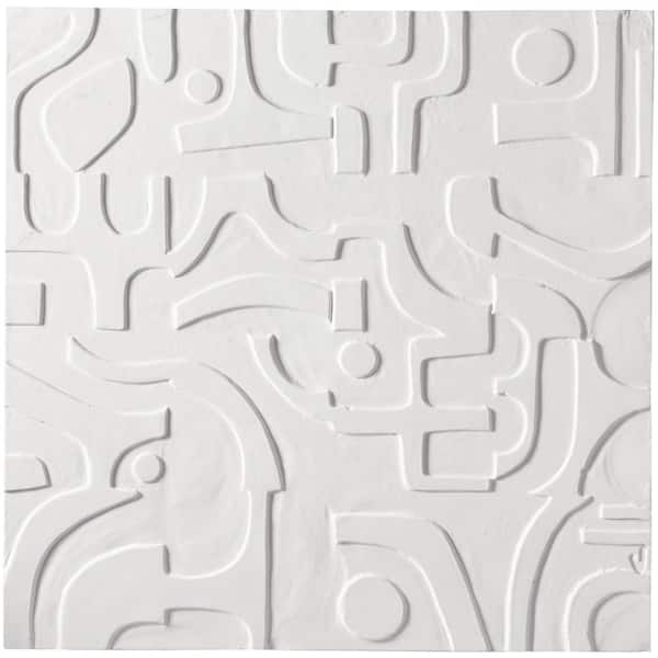 CosmoLiving by Cosmopolitan Wood White Intricately Carved Geometric Unframed Abstract Wall Art 32 in. x 32.20 in.