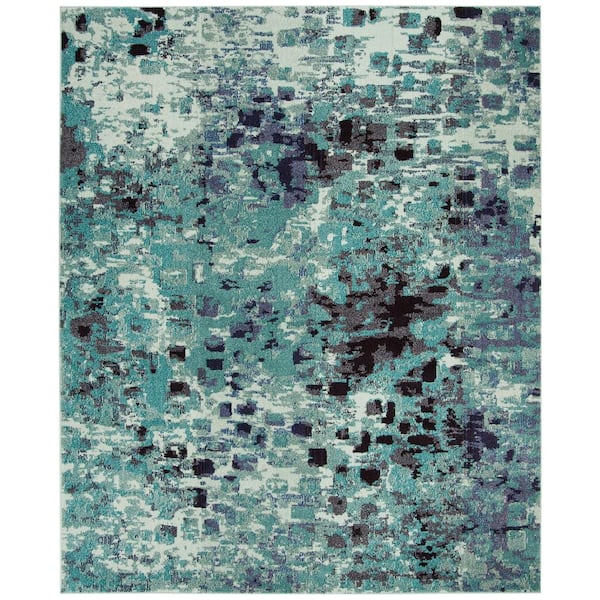 SAFAVIEH Monaco Light Blue/Multi 8 ft. x 11 ft. Geometric Area Rug