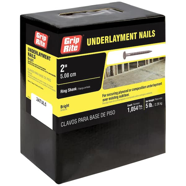 GripRite 121/2 x 2 in. Bright Steel Underlayment Nails (5 lb.Pack