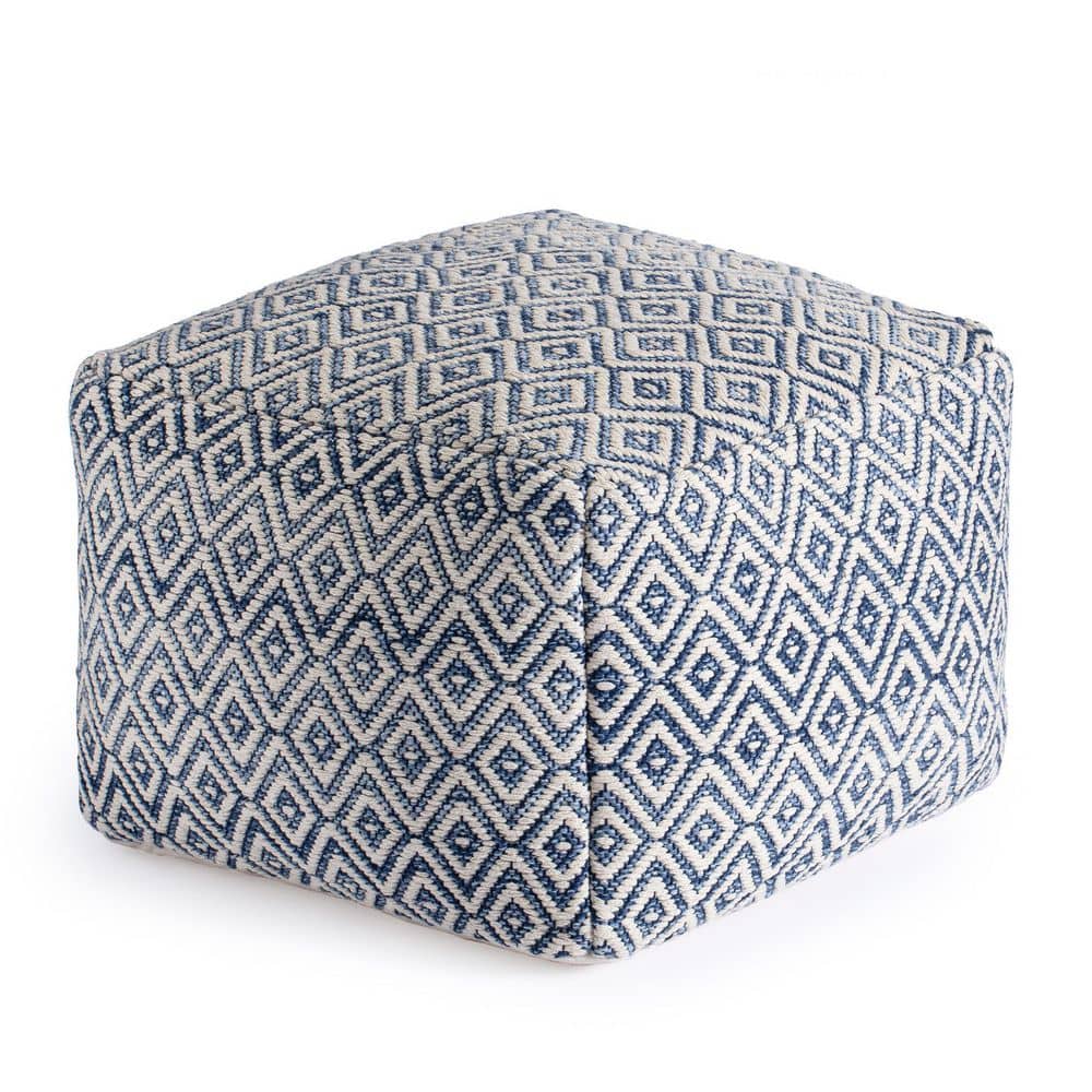 Cherokee Nightlife 22 in. x 22 in. x 16 in. Black and Gray Pouf