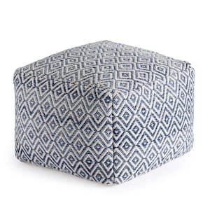 Cherokee Nightlife 22 in.  x 22 in.  x 16 in. Black and Gray Pouf