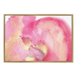 "Sylvie Pink Golden Hour" by Mentoring Positives 1-Piece Framed Canvas Abstract Art Print 33.00 in. x 23.00 in.