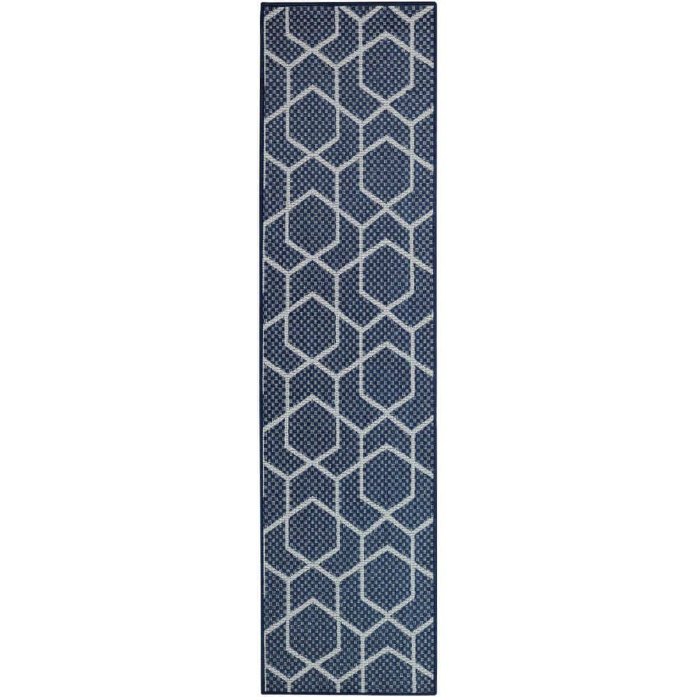 Horizon Navy 2 ft. x 6 ft. Indoor/Outdoor All-Over design Contemporary Runner Area Rug price history on PriceWatchPro