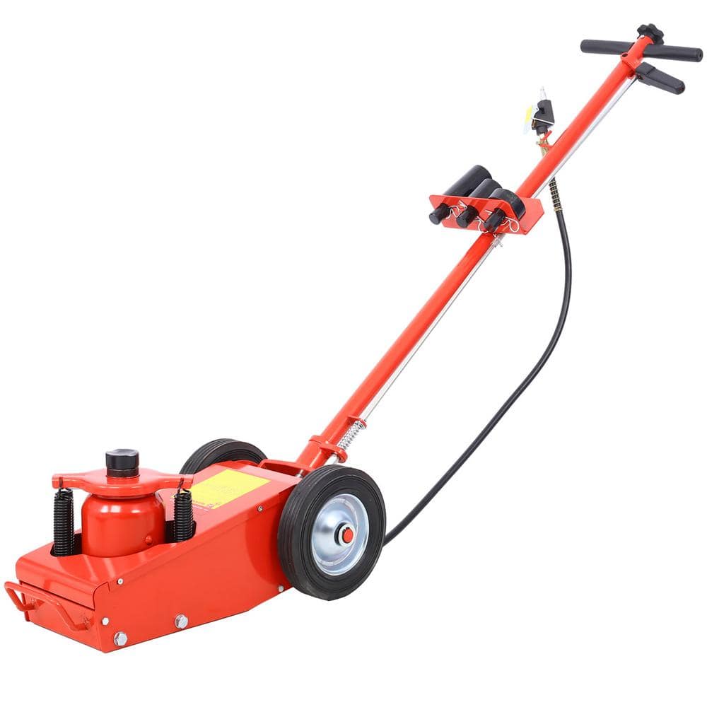 35 Ton Red Hydraulic Floor Jack Air-Operated Axle Bottle Jack with 4 Extens