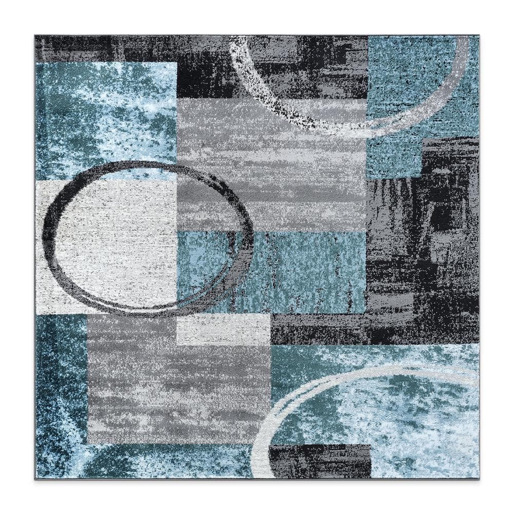 Toscana Gray 6 ft. 6 in. x 6 ft. 6 in. Square Modern Abstract Circle Indoor Area Rug price history on PriceWatchPro
