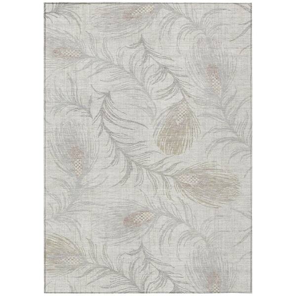 Chantille Machine Washable Indoor/Outdoor Abstract ACN3147 Ivory 9 ft. x 12 ft. Area Rug