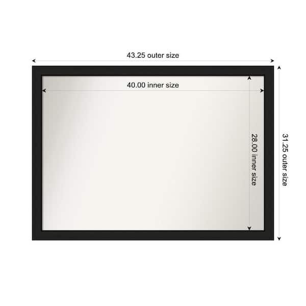 Amanti Art Midnight Black Narrow 43.25 in. x 31.25 in. Custom Non-Beveled Wood FramedBathroom Vanity Wall Mirror