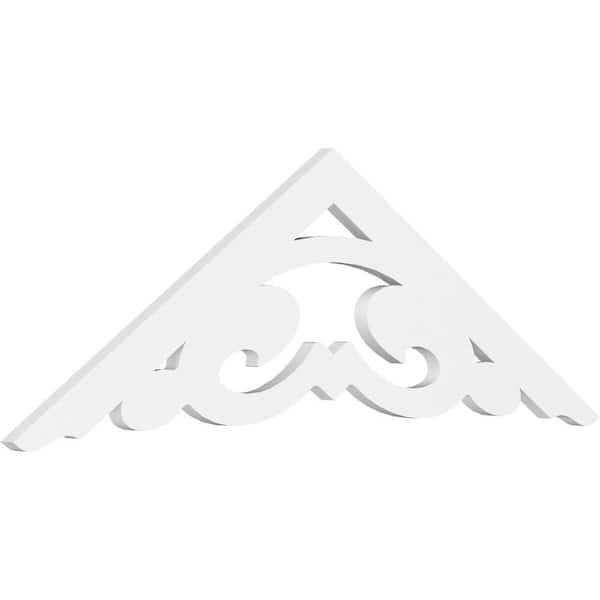 Ekena Millwork 1 in. x 48 in. x 16 in. (8/12) Pitch Preston Gable Pediment Architectural Grade PVC Moulding