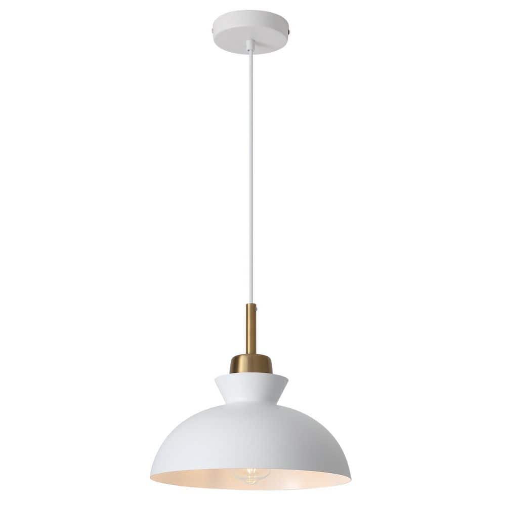 11.02 In. 1-Light White Dome Pendant Light, Farmhouse Industrial Hanging Lamp with Adjustable for Kitchen Island price history on PriceWatchPro