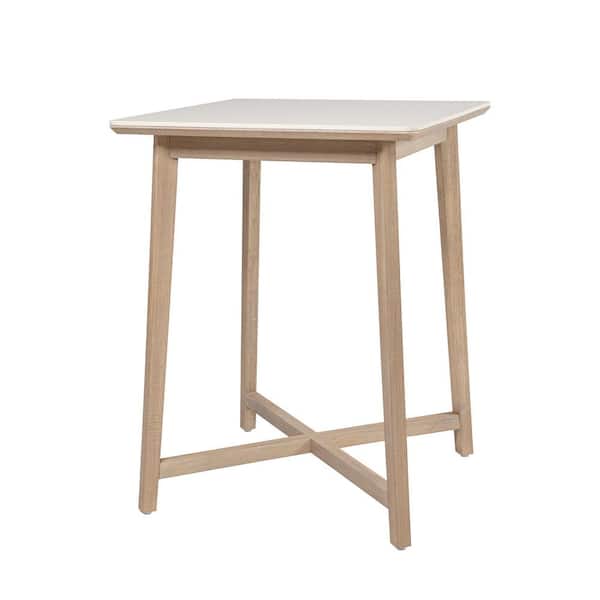 Darling Natural Finish 34 in. Square Wood Outdoor Pub Dining Table