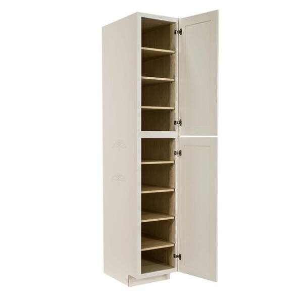 LIFEART CABINETRY Princeton Assembled 18 in. x 96 in. x 27 in. Tall Pantry with 2-Doors in Off-White
