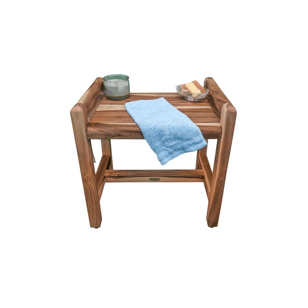 20" Wide Teak Shower Bench with LiftAide Arms
