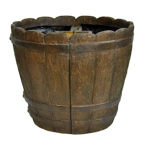18 in. Dia x 14.75 in. H Barrel Cast Stone Fiberglass Mailbox Barrel