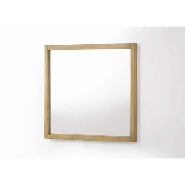 Nova Domus Santa Monica Brown 40 in. W x 40 in. H Modern Square Wood Framed Mirror