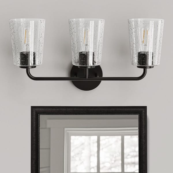 1-Pack 18.7 in. Mounting Frame for 3-Light Metal Vanity Light with Round Junction Box and E26 Sockets