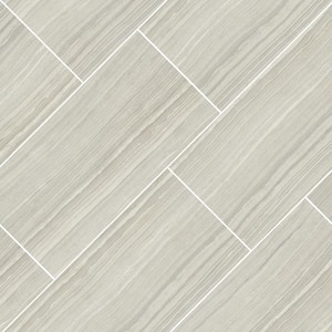 Eramosa Silver 12 in. x 24 in. Matte Porcelain Stone Look Floor and Wall Tile (12 sq. ft./Case)