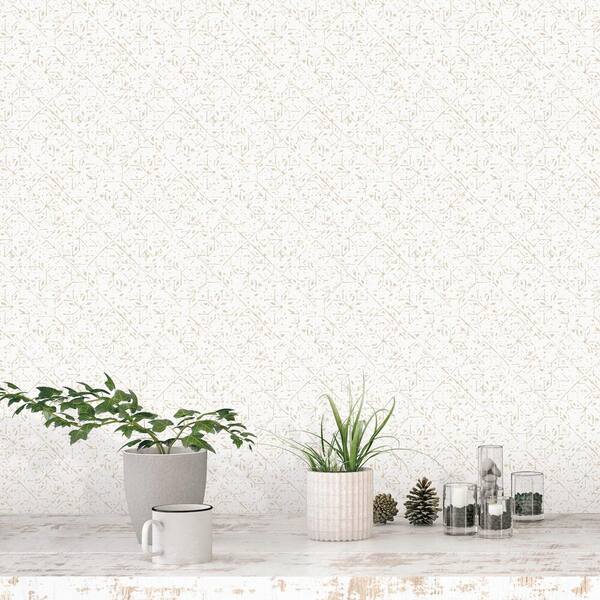 Bazaar Collection Taupe/White Glitter/Shimmer Tangier Tile Non-Woven Paper  Non-Pasted Wallpaper Roll (Covers 57 .) G78338 - The Home Depot