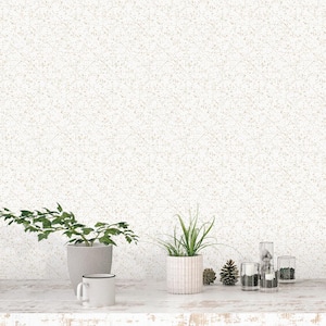 Bazaar Collection Taupe/White Glitter/Shimmer Tangier Tile Non-WOven Paper Non-Pasted Wallpaper Roll (Covers 57 sq. ft.)