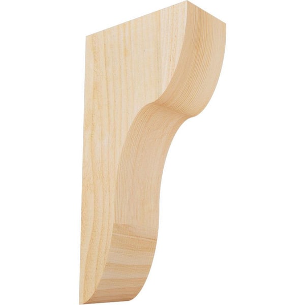 Ekena Millwork 4 in. x 8 in. x 16 in. Douglas Fir Carmel Rough Sawn Corbel