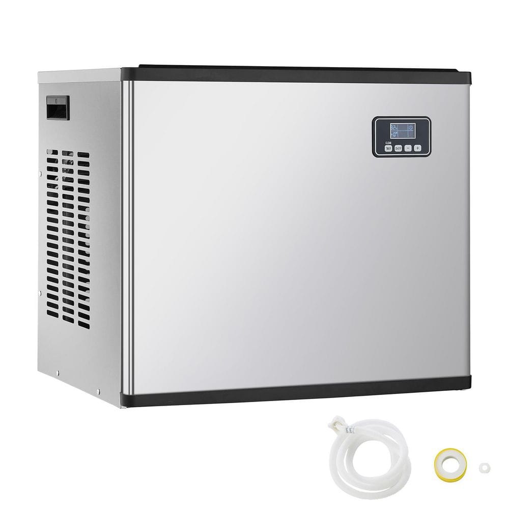 SKYSHALO 360 lbs. /Day Commercial Ice Maker 17.6 in. W Stainless Steel Self-Cleaning Adjustable Thickness Hotel-Head Only Silver