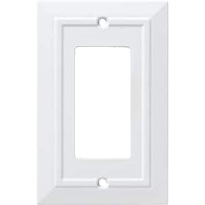 Classic Architecture Pure White Antimicrobial 1-Gang Decorator Wall Plate (4-Pack)