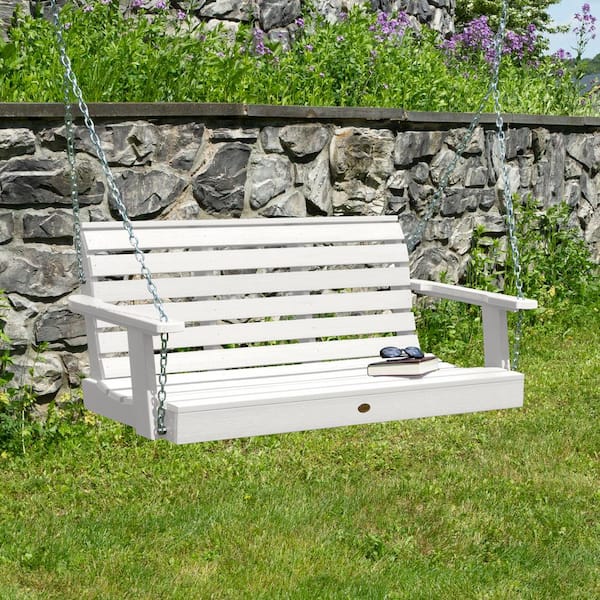 Weatherly 48 in. 2-Person White Recycled Plastic Porch Swing