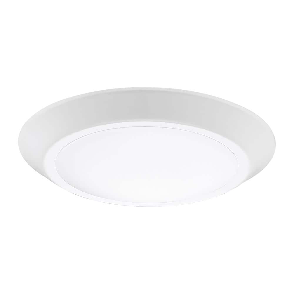 White Glass LED Indoor/Outdoor Flush Mount Light