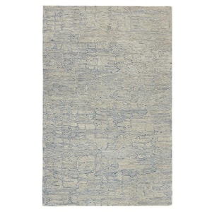 Remi Hand Tufted Wool Abstract Line Grey/Blue 6 ft. x 9 ft. Area Rug