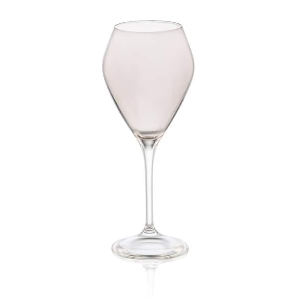 C T Classic Touch 14 oz. - Set of 6 V-Shaped Wine Glasses Smoked with Clear Stem