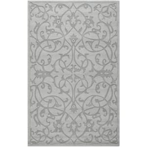 Impressions Gray 5 ft. x 8 ft. Border Area Rug