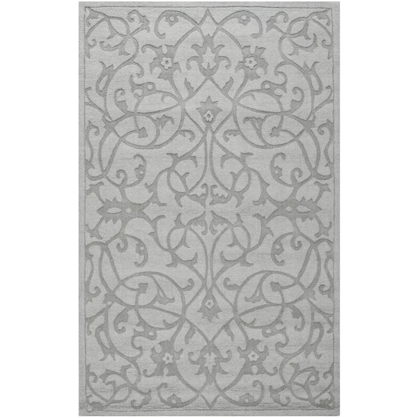 SAFAVIEH Impressions Gray 6 ft. x 9 ft. Border Area Rug