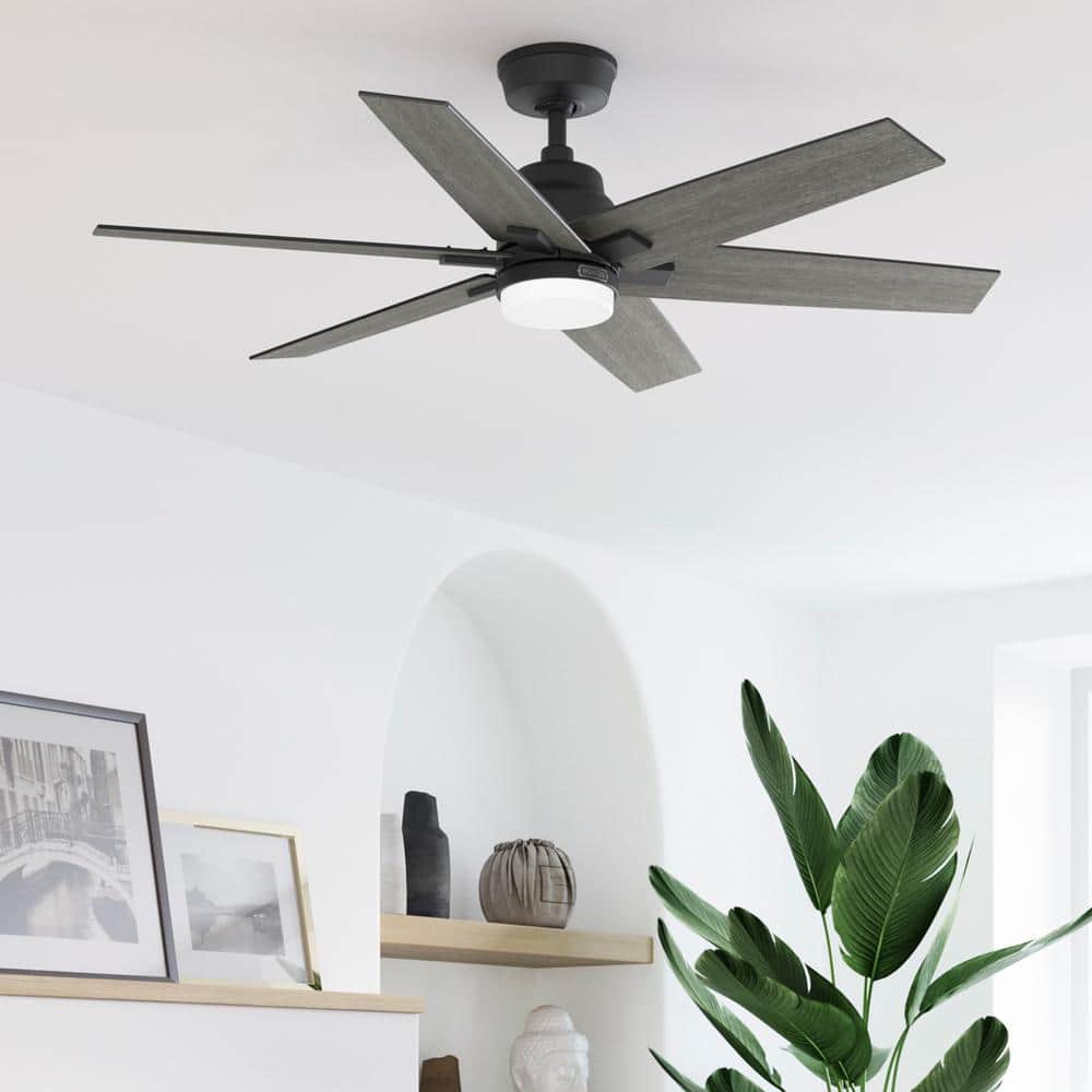 Aeropress 52 in. HunterExpress Easy Install Matte Black Indoor Ceiling Fan with LED Light Kit and Handheld Remote price history on PriceWatchPro