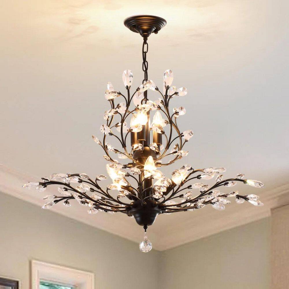 8-Light Black Dimmable Empire Chandelier for Living Room Kitchen Island with No Bulbs Included price history on PriceWatchPro