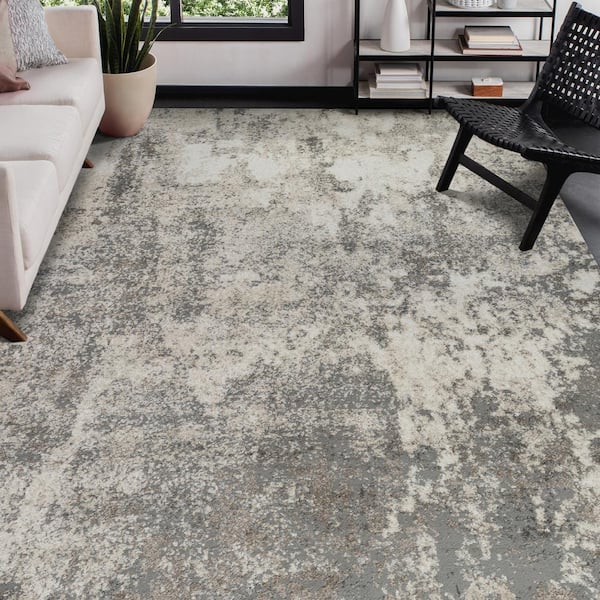 Amer Rugs Yasmin 3 ft. X 8 ft. Gray/Beige Abstract Area Rug