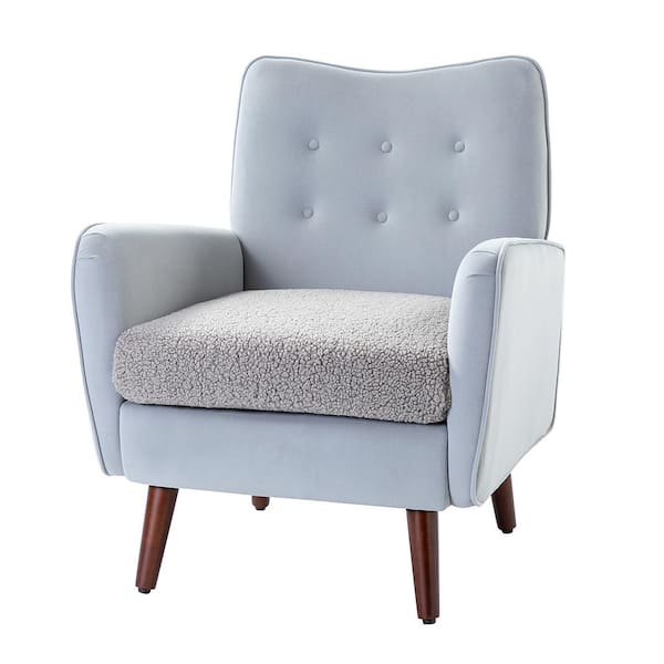JAYDEN CREATION Circe Grey Armchair with Button-Tufted