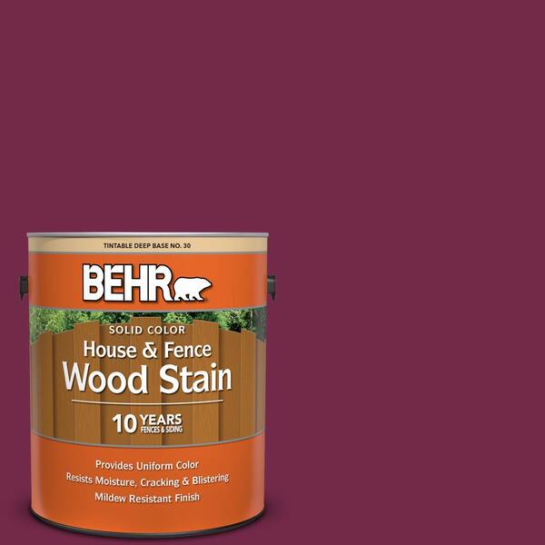 BEHR 1 gal. #BIC-51 July Ruby Solid Color House and Fence Exterior Wood Stain