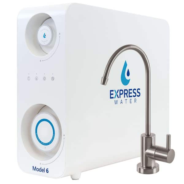 Tankless Reverse Osmosis Water Filtration System, 600 GPD Water Filter System, Brushed Nickel Faucet, 2:1 Pure to Drain