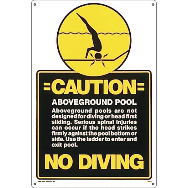 Poolmaster Residential or Commercial Swimming Pool Signs, Above Ground Pool No Diving
